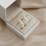 Freshwater Pearl Earrings 925 Sterling Silver Women's Jewelry