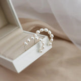 Freshwater Pearl Earrings 925 Sterling Silver Women's Jewelry