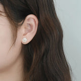 Freshwater Pearl Earrings 925 Sterling Silver Flower Jewelry