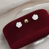 Freshwater Pearl Earrings 925 Sterling Silver Flower Jewelry