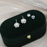 Freshwater Pearl Earrings 925 Sterling Silver Shell Flower Jewelry