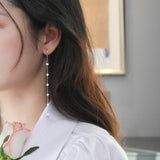 Freshwater Pearl Earrings 925 Silver Starry Tassels Long Girls