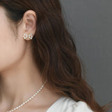 Hand-woven Bow Freshwater Pearl Earrings