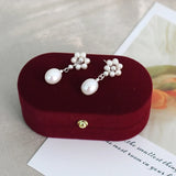 Freshwater Pearl Flowers Earrings 925 Sterling Silver Jewelry for Women
