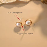 Freshwater Pearl 925 Silver Stud Earrings Women's Jewelry Gift