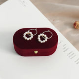 Freshwater Pearl Hoop Earrings 925 Silver Jewelry for Women Wedding