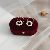 Freshwater Pearl Hoop Earrings 925 Silver Jewelry for Women Wedding