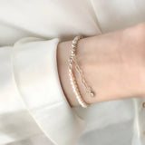 Irregular Freshwater Pearl 925 Silver Bracelet for Women