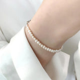 Irregular Freshwater Pearl 925 Silver Bracelet for Women