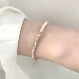 Irregular Freshwater Pearl 925 Silver Bracelet for Women