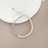 Irregular Freshwater Pearl 925 Silver Bracelet for Women
