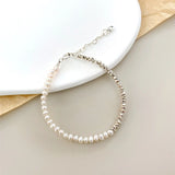 Irregular Freshwater Pearl 925 Silver Bracelet for Women