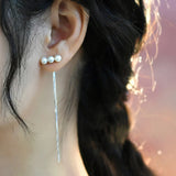 Freshwater Pearl Drop Earrings 925 Sterling Silver