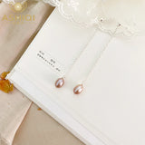 Freshwater Pearl Long Earrings 925 Silver Women Gift