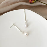Freshwater Pearl Long Earrings 925 Sterling Silver Women's Jewelry