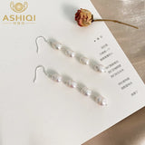 Freshwater Pearl Long Earrings 925 Sterling Silver Women's Jewelry Gift