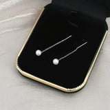 Freshwater Pearl Long Earrings 925 Silver Jewelry for Women