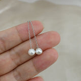 Freshwater Pearl Long Earrings 925 Silver Jewelry for Women