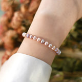 Freshwater Pearl Bracelet 925 Sterling Silver Button Jewelry for Women