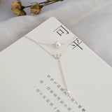 Freshwater Pearl Necklace 925 Sterling Silver Chain Jewelry Girls Women