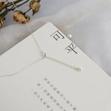 Freshwater Pearl Necklace 925 Sterling Silver Chain Jewelry Girls Women