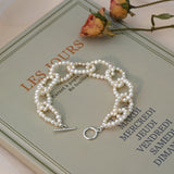 Freshwater Pearl Necklace 925 Silver Bracelet Set