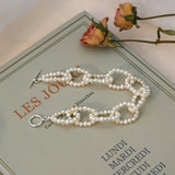 Freshwater Pearl Necklace 925 Silver Bracelet Set