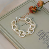 Freshwater Pearl Necklace 925 Silver Bracelet Set