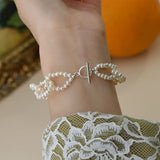 Freshwater Pearl Necklace 925 Sterling Silver Bracelet Set