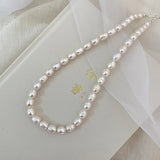 Freshwater Pearl Necklace 925 Sterling Silver Jewelry for Women Gift