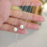 Freshwater Pearl Necklace 925 Silver Chain Jewelry Women