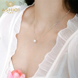 Freshwater Pearl Necklace 925 Silver Chain Jewelry Women