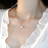 Freshwater Pearl Necklace 925 Silver Chain Jewelry Women
