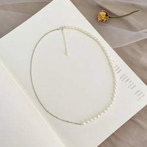 Freshwater Pearl Necklace Silver Chain Wedding Gift