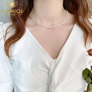 Freshwater Pearl Necklace Silver Chain Wedding Gift