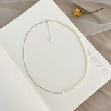 Freshwater Pearl Necklace Silver Chain Wedding Gift