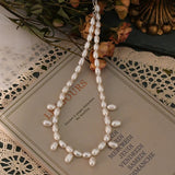 Freshwater Pearl Necklace 925 Silver Clasp Growth Pattern Jewelry