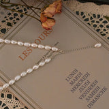 Natural Freshwater Pearl Necklace 925 Silver Clasp Growth Pattern Jewelry