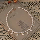 Natural Freshwater Pearl Necklace 925 Silver Clasp Growth Pattern Jewelry