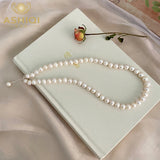 Natural Pearl Necklace 925 Silver Jewelry Women Gift