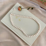 Natural Pearl Necklace 925 Silver Jewelry Women Gift