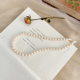 Natural Pearl Necklace 925 Silver Jewelry Women Gift
