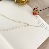 Freshwater Pearl Necklace 925 Silver Heart Jewelry for Women
