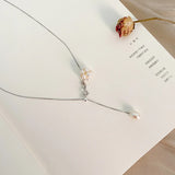 Natural Freshwater Pearl Necklace Pendant 925 Sterling Silver Chain
