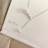 Natural Freshwater Pearl Necklace Pendant 925 Sterling Silver Chain