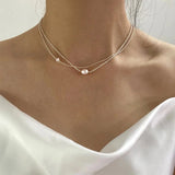 Freshwater Pearl Necklace 925 Silver Chain Jewelry Gift