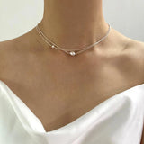 Freshwater Pearl Necklace 925 Silver Chain Jewelry Gift