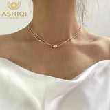 Freshwater Pearl Necklace 925 Silver Chain Jewelry Gift