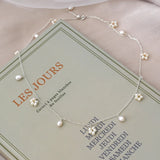 Natural Freshwater Pearl Necklace 925 Sterling Silver Jewelry Wedding