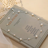 Freshwater Pearl Pendant Necklace 925 Silver Jewelry